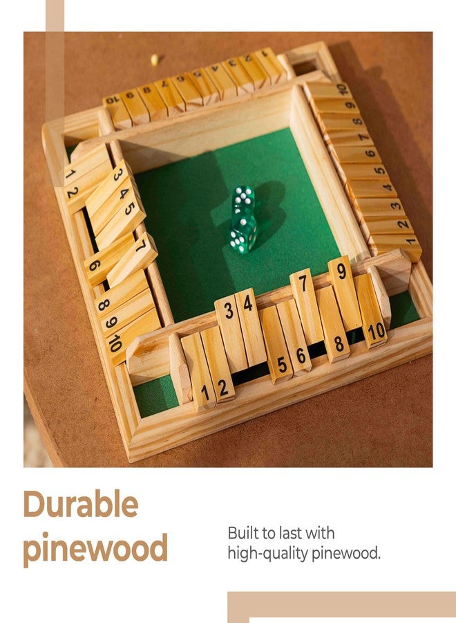 Lifelong Shut The Box Dice Game for Kids & Adults (4 Sided Wooden Board Game, 2 Dice) Educational Math Learning Game, Table Top Game for The Party Family - Image 3